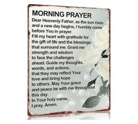 VWWJCCRO Retro Morning Prayer Tin Sign Blessings Wall-Art For Grandparents Home Nursing Home Care Facility 8 X 12 inch