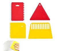 VYNZOR 4x llana dentada juego de llana dentadas Espátula dentada raspador llana de acabado mellado