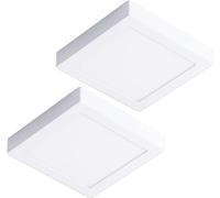 VZLED - Downlight LED 20W superficie cuadrado, Plafón techo led cuadrado superficie, Plafón cocina LED, Lámpara techo, Luz blanco frío 6500K (Pack 2)
