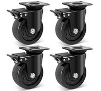 W B D WEIBIDA 125mm Ruedas para Muebles Grandes Carga de 4500KG, Ruedas Giratorias con 4 Freno, Nylon Duradero, Silencioso y Resistente Ruedas para Muebles Pesados, Industria, Interiores y Exteriores