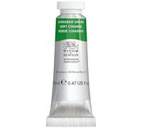 W&N Acuarela Profesional Tubo 14ml - Verde Cinabrio - Pintura para acuarela, Colores vivos, Alto brillo y luminosidad, no se decolora