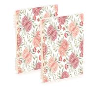 Waassud Cuaderno de espiral con diseño de peonías de acuarela, recargable, A5, rayado, 1 unidad