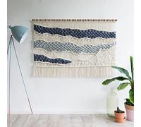 WABMJGW Tapiz de macramé para colgar en la pared, Tapices tejido de algodón grande, decoración bohemia, Tapices de macramé hechos a mano, arte de pared, sala de estar, sofá, fondo,100 x 80 cm