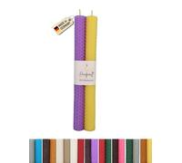 Wachsmann Velas de cera de abejas enrolladas a mano, 100% cera de abejas, juego de 2 en muchos colores, Made in Germany