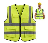 Wafuesh Chaleco de Advertencia de Seguridad Reflectante de Alta Visibilidad para Hombres y Mujeres - Ideal para Trabajos al Aire Libre, Construcción y Actividades Deportivas - 360° de Protección