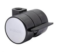 WAGNER 01010101 - Rueda doble para muebles (diámetro: 38 mm, altura de 40 mm, bloqueador, tapa cromada, capacidad de carga de 50 kg, fabricado en Alemania)