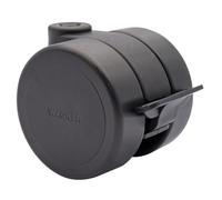 WAGNER 01011501 - Rueda doble para muebles, diámetro de 60 mm, altura de 62 mm, color negro, con bloqueo, capacidad de carga de 50 kg, fabricado en Alemania