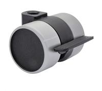 WAGNER 01021101 - Rueda para muebles (suave, diámetro de 38 mm, altura de 40 mm, bloqueador, color negro/gris, capacidad de carga de 50 kg, fabricado en Alemania)