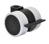 WAGNER 01024201 - Rueda para muebles (38 mm de diámetro, altura de 40 mm, bloqueo, color negro/gris, capacidad de carga de 50 kg)
