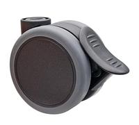 WAGNER 01076601 - Rueda Doble para Muebles con Freno (Suave, Diámetro de 65 mm, Altura de 70 mm, Bloqueo, Color NegroGris, Capacidad de Carga de 50 kg)