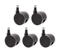 WAGNER 02173561 - Juego de ruedas para silla de oficina (5 piezas, 50 mm de diámetro, 55 mm de altura, con freno intervalo, pasador de 11 x 20 mm, capacidad de carga de 50 kg/rollo)