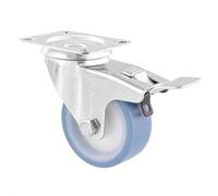 WAGNER 04760001 - Polea de dirección suave - Diámetro de 100 mm, altura de construcción 130 mm, acero galvanizado, azul/blanco, con tope y placa de fijación de 85 x 105 mm, capacidad de carga 70 kg