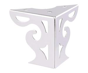 Wagner Pata de Mueble - Sofa Wing - Acero Cromado Brillante, Placa atornillable, Protección del Suelo, Altura 8 cm, Largo 8 cm, para Muebles de Palet - 12042001