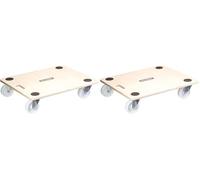 WAGNER Plataforma de Carga MM 1086-60 x 50 cm - para Electrodomésticos y Muebles, 400 kg de Capacidad de Carga, Asa de Transporte, Antideslizante, Certificado FSC® - 20108601 (Paquete de 2)