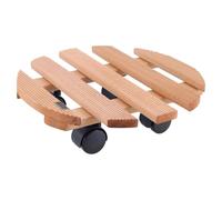 Wagner Soporte con Ruedas para Plantas Country Ø 30 x 8 cm I Carrito para Interior I Tablero Antideslizante I Madera Maciza FSC®, castaño I Capacidad de Carga 100 kg I 20018201