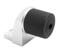 WAGNER Tope de Puerta BACK DOOR, Tope de Puerta para Fijar en el Suelo - 94 x 52 x 68 mm, Óptica Aluminio, Goma Termoplástica, Negro, para Atornillar, Incluye Taco y Tornillo - 15500101