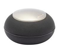 WAGNER Tope de Puerta y Pared ROUND, Tope de Puerta Parachoque - Ø 30 x 17 mm, Óptica Acero Inoxidable, Goma Termoplástica, Negro, para Atornillar, Incluye Taco y Tornillo - 15517711
