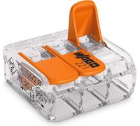 Wago - 10 conectores 3 conductores con palancas, transparente, 0,2-4 mm² - 221-413
