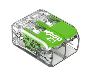 WAGO 221-422 Conector De Doble Palanca 4mm² Rango Verde - 221-422 [100 Piezas]