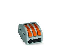 Wago 222-413 - Bloque de terminales (3 x 0,08 mm, 4 mm², 15 unidades)