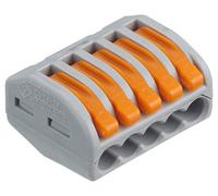 Wago 222 - 415 - 5 puertos palanca jaula abrazadera bloque de terminales conectores - color gris (Pack de 5)
