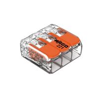 Wago, bloque de terminales de palanca de 3 vías, Serie 221, caja de 50, compatible con cables rígidos, semirrígidos y flexibles de 0,14-4 mm², tensión 450 V, corriente 32 A