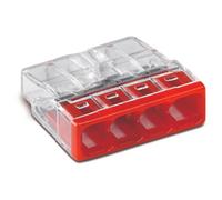 WAGO Borna de conexión directa, serie 2273, bolsa de 10 unidades, 4 entradas, compatible con cables rígidos de 0,5-2,5 mm², tensión 450 V, corriente 24 A, longitud de pelado 11 mm, rápida y segura.
