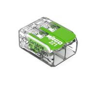 WAGO Gama Verde del bloque de terminales de 2 conductores | hasta 4 mm2 | terminal 2 conductores con asas para todos los tipos de conductor | plug-in 221-422 | 16