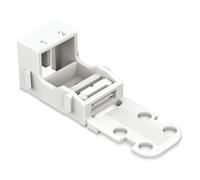 WAGO Soporte de montaje; para bloques de terminales de 2 conductores; Serie 221-4 mm²; con pie de montaje a presión para montaje vertical; blanco, 221-522 (10 piezas)