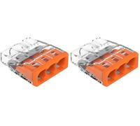 WAGO Terminales de conexión 2273-203 | 3 pines, hasta 2,5 mm², 100 piezas, terminal de conexión COMPACT para conductores sólidos, seguridad de aplicación confirmada, diseño más pequeño posible