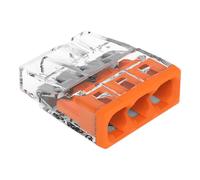 WAGO Terminales de conexión 2273-203 | 3 pines, hasta 2,5 mm², 100 piezas, terminal de conexión COMPACT para conductores sólidos, seguridad de aplicación confirmada, diseño más pequeño posible
