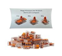 Wago - Terminales de serie 221 Compact (40 x 2 pines, 40 x 3 pines, 10 x 5 pines, 221-412, 413, 415, 90 unidades)
