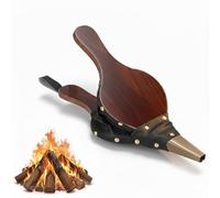 WAHEWUD Fuelle para Chimenea, Soplador de Aire de Madera, Diseño sin Soplado, Tablero de MDF de Madera de Hierro contra el Calor, Bomba de Fuelle Manual para Picnic Acampada