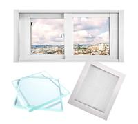 WAHHWF Ventanas correderas Ventana corrediza con Marco de Aluminio Blanco de 120 100 90 80 70 60 50 40 cm para cobertizos, sótanos, Casas de Juegos, garajes y graneros(WxH 33x16in/83x40cm)