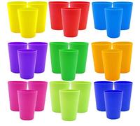 WAIZHIUA 27 Piezas Vasos Plastico Duro Reutilizable │ 260 ml Copas de Plastico de Colores │ Vasos Apilables │ para Niños Cocina Picnic Parrilla Camping Viajes (9 Colores)