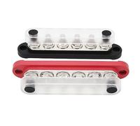 Wakects Barra de Batería, 6 Canales, 150A, 12V a 48V con Cubierta | Bloque de Distribución de Energía, Latón y Nailon, Terminales de Acero Inoxidable, Terminales M8, Uso Solar para RV,
