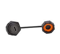 Wakects Conector USB Resistente Al Agua, Conector Hembra Micro USB PA66 IP68 30V 1.5A Enchufe Trasero, 500 Ciclos de Acoplamiento, 5 por 8 Pulgadas 27UNS para Lámparas de Equipos Exteriores