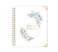 Wakects Libro y Organizador de Planificación de Bodas Carpeta de Bodas de Tapa Dura 11,4 X 9,4 Pulgadas Encuadernación en Espiral con 5 Secciones con Pestañas Banda Elástica de Bolsillo para la