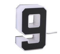 Wakects Número de Casa LED Acrílico Retroiluminado Dirección Número 9 IP44 Resplandor Cálido Cableado Fácil para Pared Exterior Puerta Delantera Porche Casa Hotel Tienda