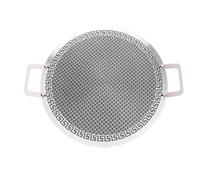 Wakects Parrilla Portátil para Barbacoa, Antiadherente de Acero (38cm) | Bandeja Para Asar Amplia Superficie Curva, Cocina Eléctrica A Gas De Inducción, Barbacoa Familiar Para Acampar