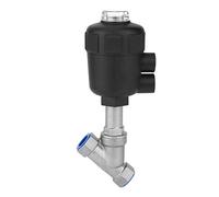 Wakects Válvula de Asiento Angular Neumática, Acero Inoxidable, Roscada | Cuerpo de Acero Inoxidable, Medio de Agua Aceite Gas, Control de Aire, Compatible con Interruptor de Limite, Conexion