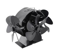Wakects Ventilador de Estufa de 3 Cabezas, Ventilador de Estufa de Triple Cabezal, de 18 Aspas, con Protección de 270 Grados, Mini Aluminio para de Leña y Chimenea