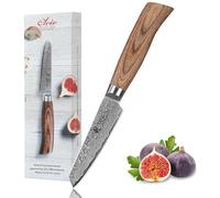 WAKOLI EDIB Pro cuchillo pequeño de cocina de acero de damasco de 67 capas con núcleo VG10, hoja de 10 cm, mango de madera Pakka, en caja de regalo, para fruta y verdura