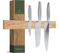 WALDWERK Iman Cuchillos de Cocina (40x5 cm) - Barra magnética de elegante madera de roble - Soporte Cuchillos Cocina pesados - Imán para Cuchillos de Cocina para pegar o atornillar