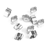 Walfront 10PCS Abrazaderas de Manguera de Doble Oreja Acero Inoxidable Chapado en Zinc o Clips Abrazadera de Manguera de 2 Orejas Sujetadores de Mangueras de Goma de Silicona para Tubo(5-7MM)