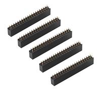 Walfront 5pcs 2.54mm Hembra Pin Header 2 x 20 Pines Dual Row Short Pin Headers Conector para
