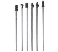 Walfront 6pcs Juego de Fresas Rotativas Largas 6mm, Cortador de Archivo de Fresado, Rebaba de Archivo, Rotativo de Cartucho de Tungsteno 10mm de Cabeza