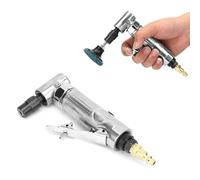 Walfront Amoladora de Aire, Amoladora Neumática de Acero con Cabezal de ángulo de 90 Grados, 20000 RPM, Portabrocas Ajustable de 3,18 a 6,35 Mm, Disco de 2 Pulgadas para Molienda de Caucho de Madera