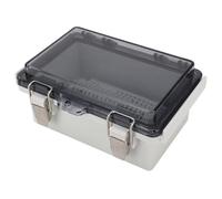 Walfront Caja de Conexiones Eléctrica IP67 Impermeable Tapa Transparente | Carcasa de ABS, Hebilla de Acero Inoxidable, Uso Interior y Exterior, Perforación para Salida de Cable, Enclosure para