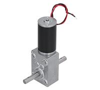Walfront Motorreductor de Tornillo sin Fin DC 12V 24V, Eje de Salida Dual | Núcleo de Motor de Cobre de 31 Mm, Engranaje Helicoidal de Latón, Carcasa Totalmente Metálica, bajo Ruido, Larga Vida útil,